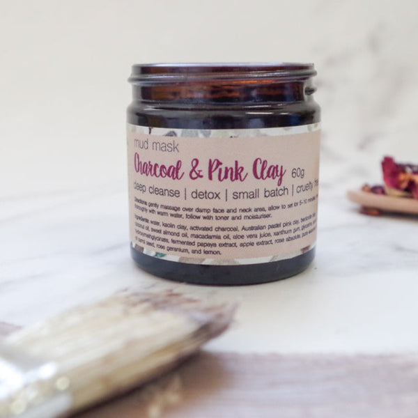 Charcoal & Pink Clay Mud Mask